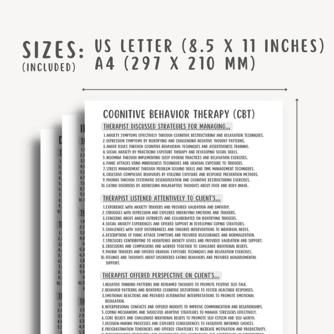 1500 Progress Note Templates with Sentence Starters, Psychotherapy Notes, Therapy Interventions Counselor Therapy Cheatsheet Counselor Notes