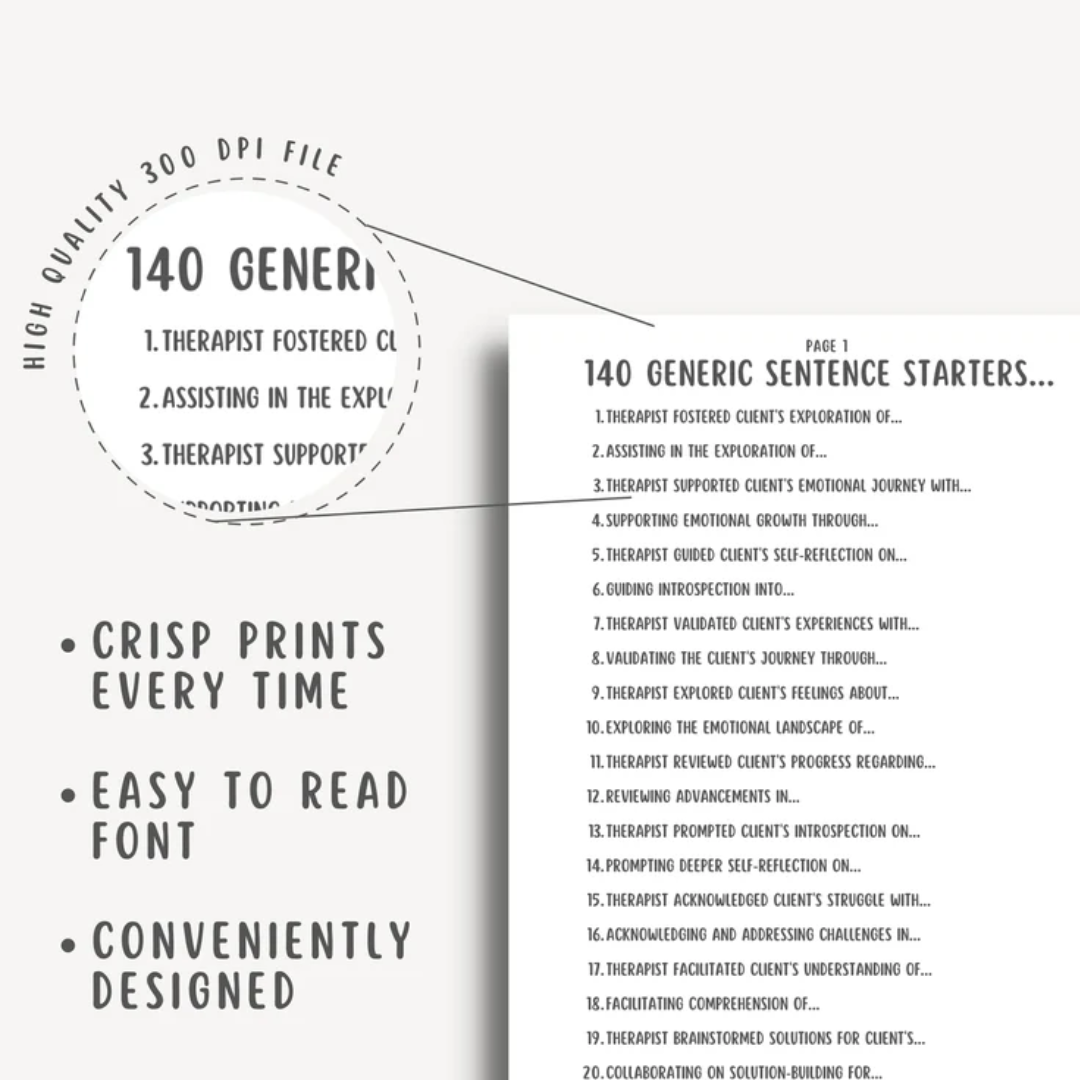 1500 Progress Note Templates with Sentence Starters, Psychotherapy Notes, Therapy Interventions Counselor Therapy Cheatsheet Counselor Notes